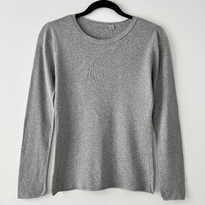 Caslon 100% Cotton Gray Crewneck Sweater